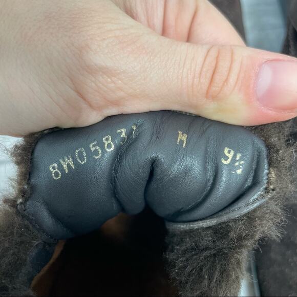 STUART WEITZMAN Suede Faux Fur Sneaker Shoes Womens Size 9.5 Brown Winter Spain - Picture 8 of 10